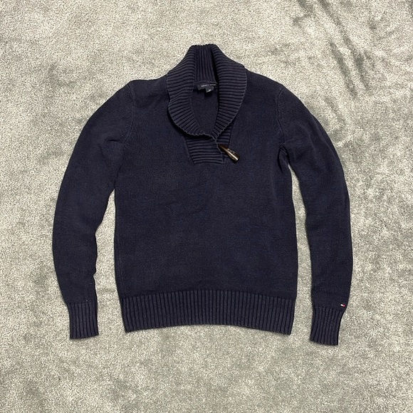 Tommy Hilfiger Shawl Collar Sweater - Navy Blue - Picture 2 of 10